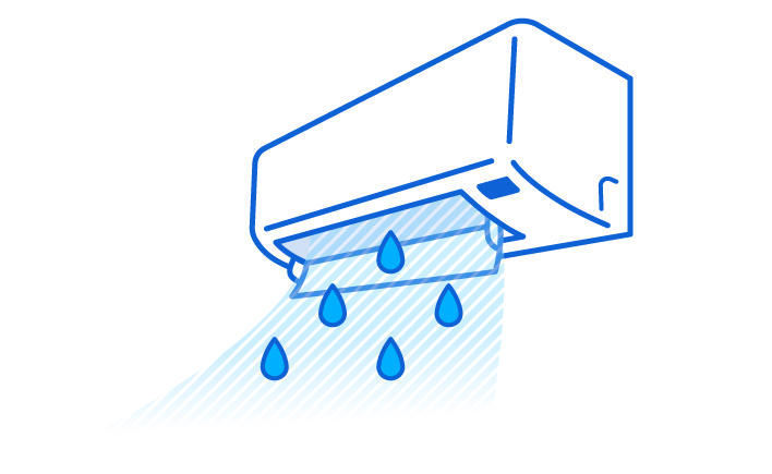 エアコン（水漏れ発生）のイメージ