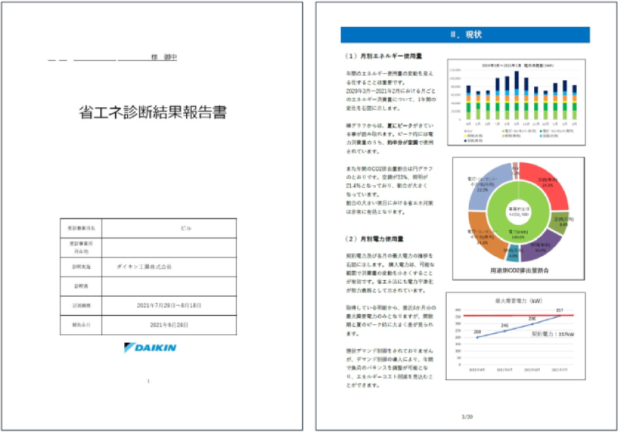 省エネ診断結果報告書イメージ